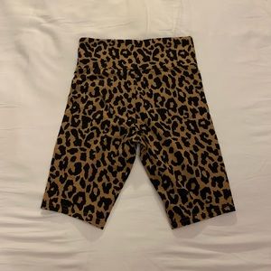 NWOT Leopard Print Biker Shorts